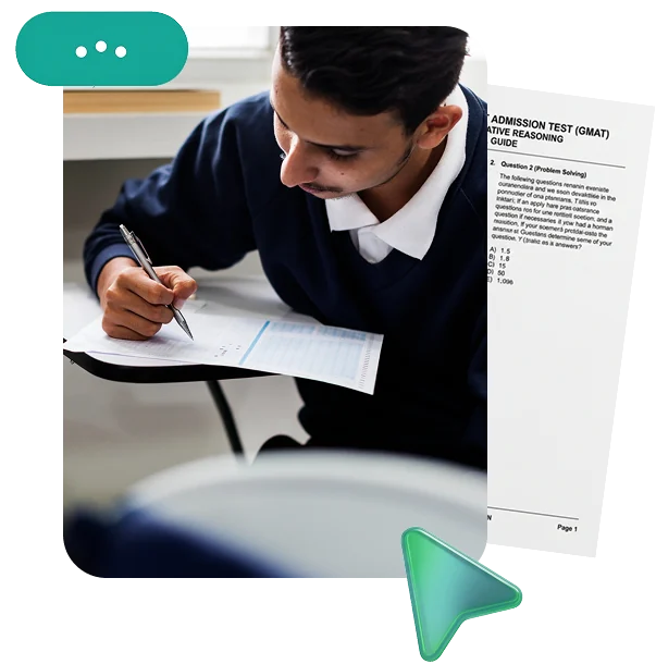 Material y reporte de calificación del examen GMAT